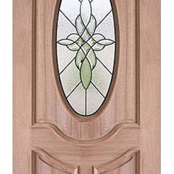 Decorative Oval Lite, Mahogany Single Entry Door, 36"x80" - Front Doors