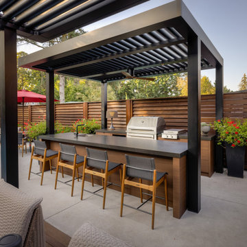 The Modern Retreat at Weston - Powder coated aluminum and exotic hardwood