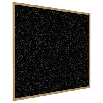 Ghent's Wood 4' x 4' Rubber Bulletin Board with Wood Frame in Speckled Tan