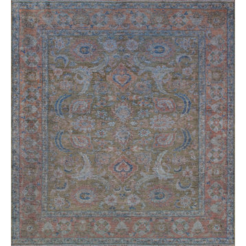 Sultanabad Collection Hand-Knotted Lamb's Wool Area Rug, 8'11"x9'10"