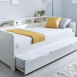 Bertie White Wooden Day Bed with Trundle - Bedroom Products