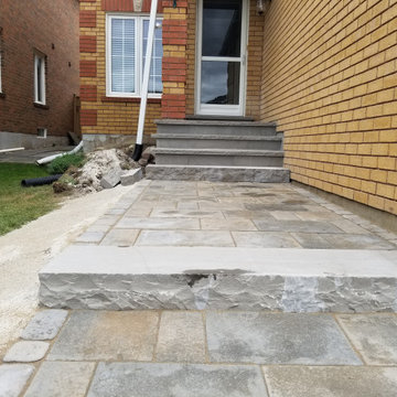 Orangeville front interlock and front porch project