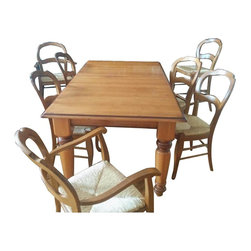 Pottery Barn Rustic Wood Dining Table With Chairs And Barstools - Dining Tables