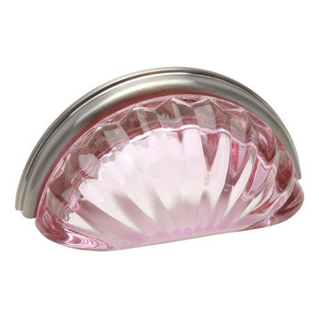 Pink Glass Cabinet Knobs Cupboard Pulls or Dresser Drawer Handles T40 ~Set/10 