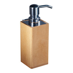 Bathroom decoration.Nature collection. Wall soap dispenser. Chrome-beech. - Soap & Lotion Dispensers
