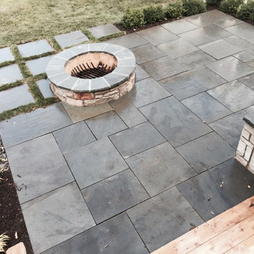 Bright Bluestone Patio with Oak Leaf Hydrangea Garden