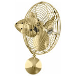 Matthews Fan - Matthews Fan BP-MF Bruna Parede Ceiling Fan, Brushed Brass-Metal - The Bruna Parede is reminiscent of the wall fans of the early 20th century. The fan head of the Bruna Parede wall mounted fan can be infinitely positioned vertically and horizontally across 180-degree arcs to provide maximum directional airflow. It can be mounted in small, awkward spaces or in front of HVAC ducts to make more efficient the heating, ventilation or air conditioning of any space.