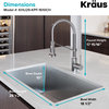 KRAUS 28.5" Stainless Steel Kitchen Sink and Kitchen Faucet, Chrome