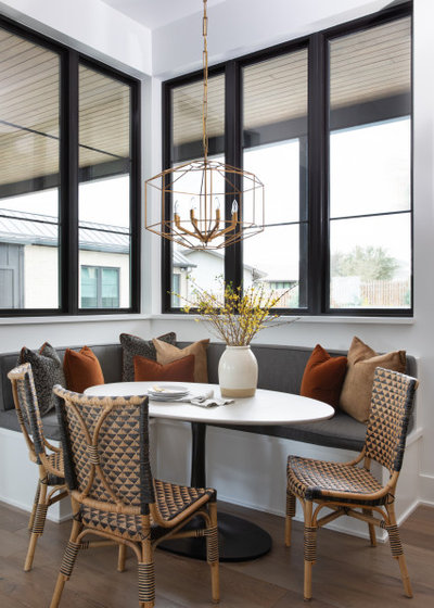 Transitional Dining Room by Meredith Owen Interiors
