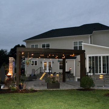 Patio with Water feature, Techo bloc and Trex producs