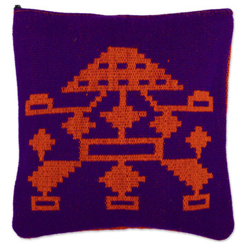 Novica Handmade Cajamarca Pyramid Reversible Wool-Blend Cushion Cover (16 Inch)