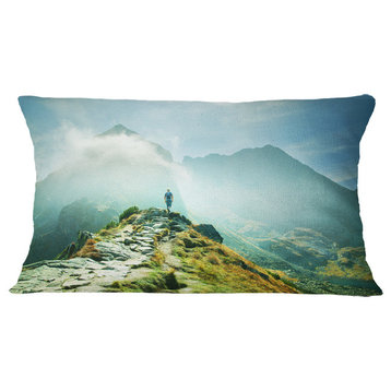 Mountains Landscape Photography Throw Pillow, 12"x20"
