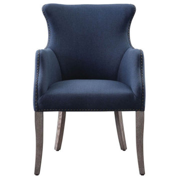 Uttermost Yareena 24 x 37" Wing Chair, Blue