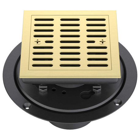 4" Tile-In Shower Drain, Brushed Gold