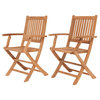 Amazonia London 2-Piece Folding Armchair Set | Certified Teak | Ideal for Patio