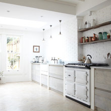 counter and cabinets