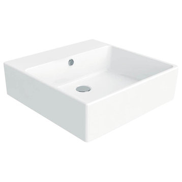 Simple 50.50A.03 Bathroom Sink, Ceramic White, 3 Faucet Holes