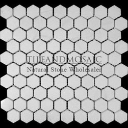 Bianco Dolomiti Marble Italian White Dolomite 1" Hexagon Mosaic Tile Polished - Products