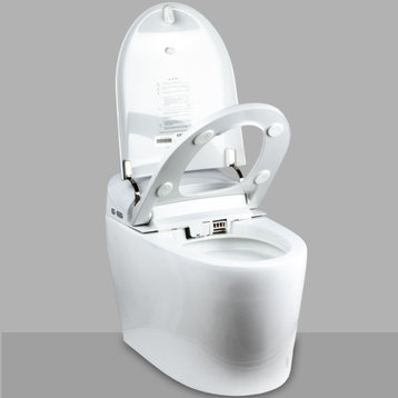 EUROTO One-Piece Dual Flush Integrated Bidet Toilet with Remote & Foot Sensor