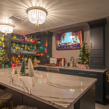 Basement Utilizing Open Space to Shoot Pool and Watch Favorite Sports Team