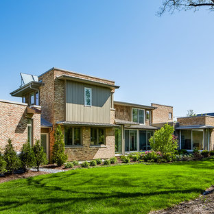 75 Beautiful Pink Exterior Home With A Metal Roof Pictures & Ideas | Houzz