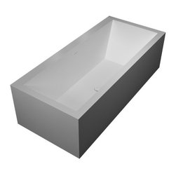 ADM Bathroom Design - ADM Rectangular Freestanding Bathtub, White, 70.9", Glossy White - Bathtubs