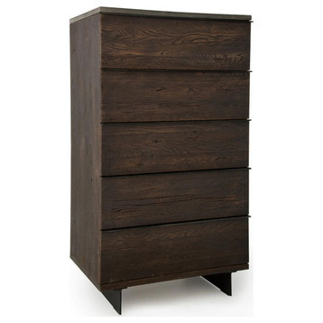 Ace Modern Dark Aged Oak and Concrete Top Chest
