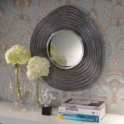 Zodax Mauritius Raw Aluminum Wave Wall Mirror IN-5142 - Wall Mirrors
