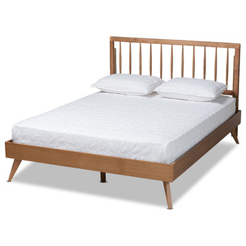 Krysta Modern Farmhouse Mission Style Wooden Platform Bed Collection, Full