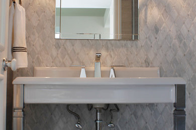Elegant powder room photo in New York