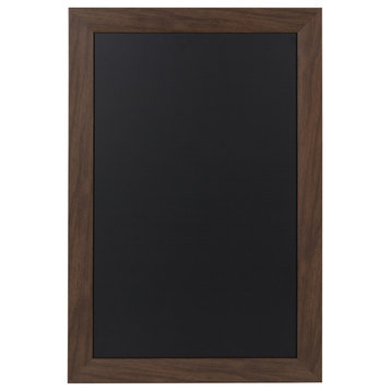 Beatrice Rustic Woodgrain Framed Magnetic Chalkboard, Walnut Brown, 27x18