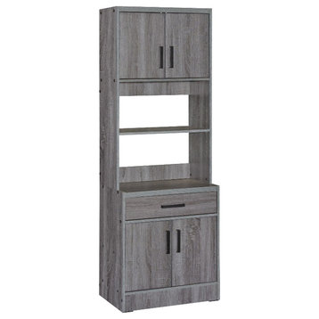 Better Home Products Shelby Tall Wooden Kitchen Pantry in Gray