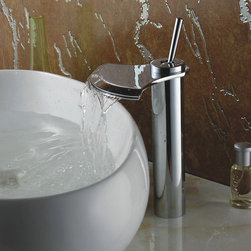 Chrome Finish Single Handle Waterfall Bathroom Sink Faucet TQ3001H - Bathroom Sink Faucets