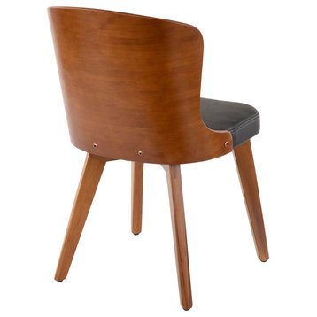 Lumisource Bocello Chair, Walnut and Black PU Leather