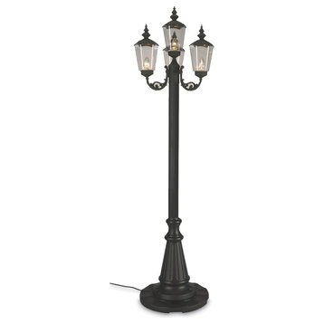 Cambridge 4 Lantern Patio Lamp, Park Style, Black