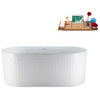 59" Streamline N4000CH Soaking Freestanding Tub and Tray With Internal Drain
