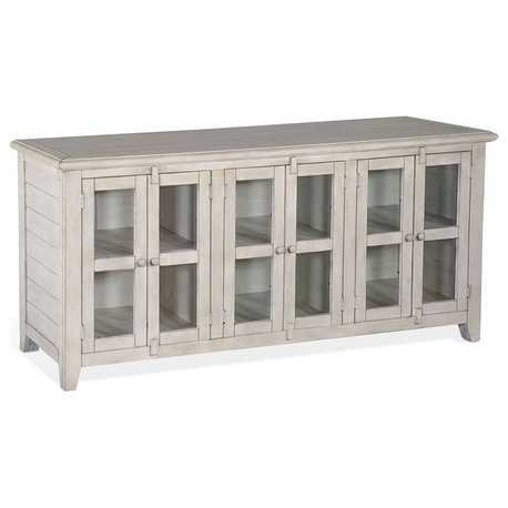 Sunny Designs 70" Wood TV Cabinet for TVs up to 80" in Marble White