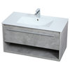 36"  Single Bathroom Floating Vanity, Concrete Gray, Vf43036Cg