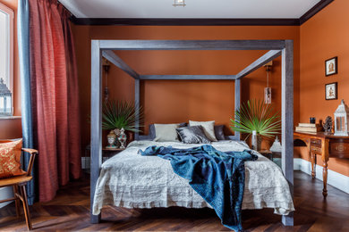 他の地域にあるトランジショナルスタイルのおしゃれな寝室のインテリア