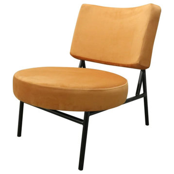 Naomi Modern Orange Velvet Accent Chair