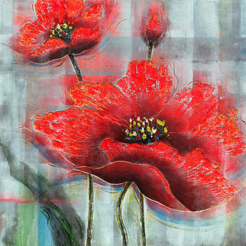 "Amaziah Abstract Flowers" Hand Painted Art On Gallery Wrap Canvas