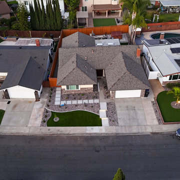 San Diego Front Yard Transformation – Turf, Rock & Landscape Lighting