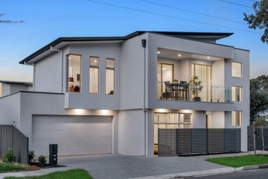 Small contemporary two-storey exterior in Adelaide.