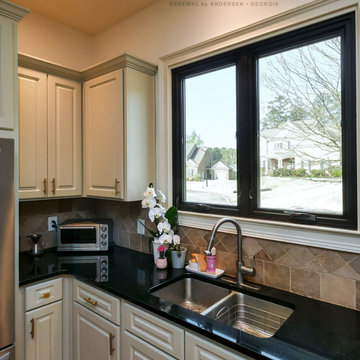 New Black Windows in Terrific Kitchen - Renewal by Andersen Georgia