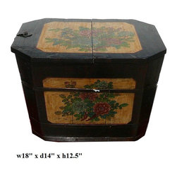 Chinese Rustic Rectangular Wood Box Bucket - Molding And Trim