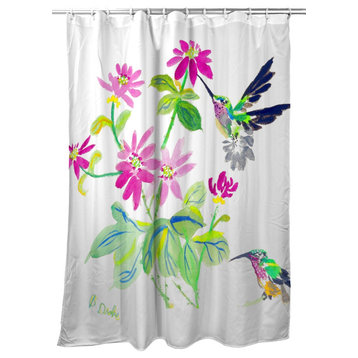 Betsy Drake Ruby Throat Hummingbird Shower Curtain