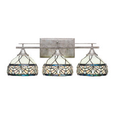 Uptowne 3 Light Bath Bar With 7" Royal Merlot Tiffany Glass