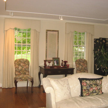 Shaped Cornices over Pleated Draperies