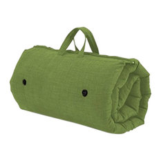 Futon Sleeping Mattress, Lime Green Upholstery Fabric, Roll Up-Zip Up Design