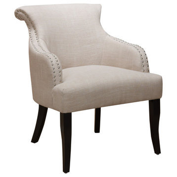 GDF Studio Baldwin Light Beige Fabric Arm Chair